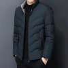 Winter men's down jacket, white duck down jacket, light and thick business coat, stand-up collar, warm top, figure-hugging Specification image